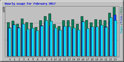 Hourly usage for February 2017