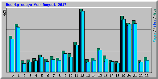 Hourly usage for August 2017