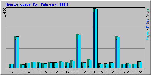 Hourly usage for February 2024